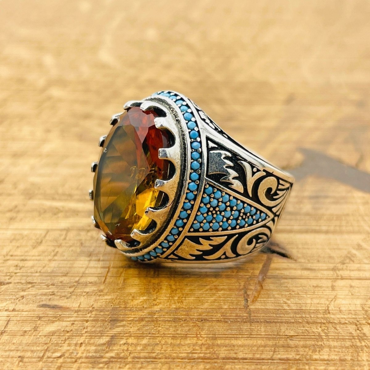 Multi - Color Zultanite Stone Men's Ring - TryAladdin