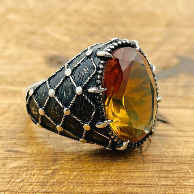 Multi - Color Zultanite Stone Ottoman Men's Ring - TryAladdin