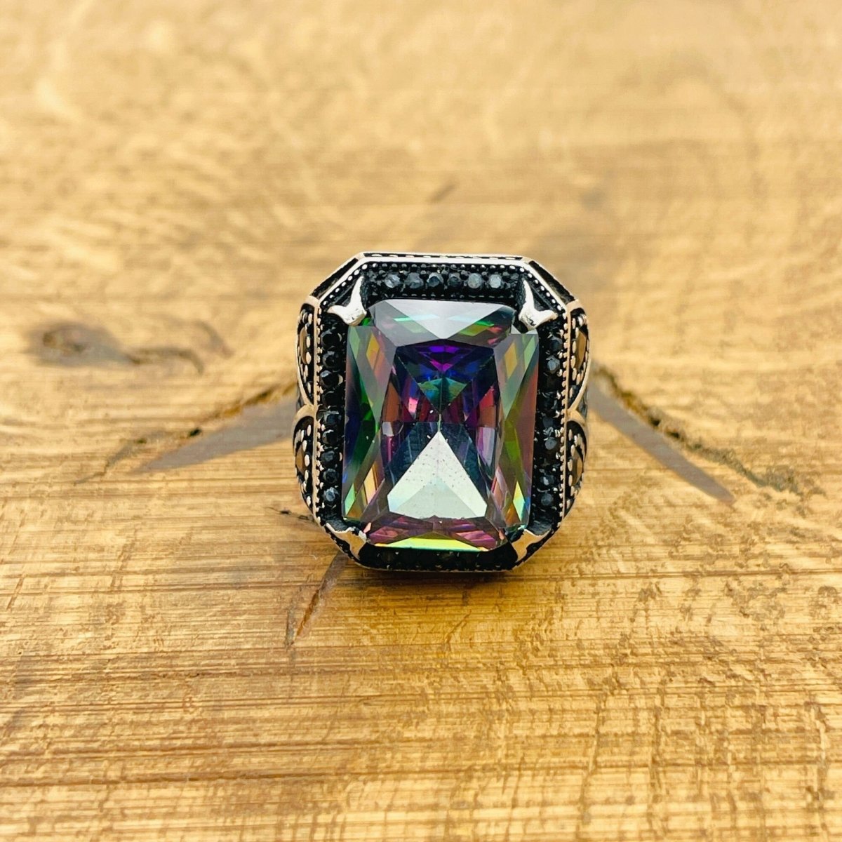 Mystic Topaz Silver Ring - TryAladdin