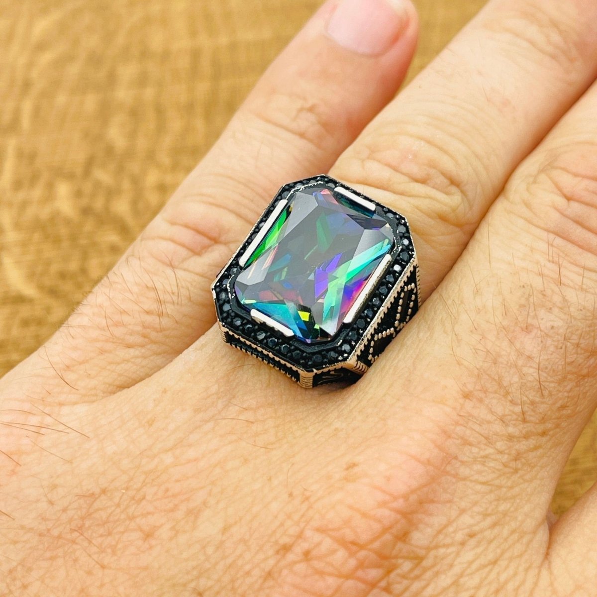 Mystic Topaz Silver Ring - TryAladdin