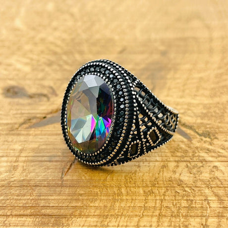 Mystic Topaz Stone Ring - TryAladdin