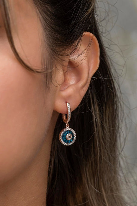 Nereze | Dangling Nazar Evil Eye Glass Eye Earrings - TryAladdin