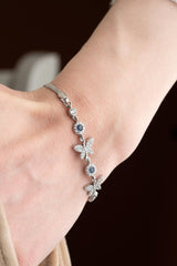 Nereze | Double Butterfly Blue Stone Detailed Bracelet - TryAladdin