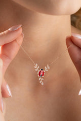 Nereze | Ladybug Necklace with Red Enamel on a Branch - TryAladdin