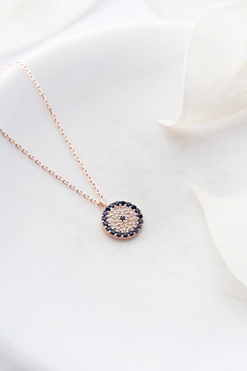 Nereze | Rose Minimal Nazar Evil Eye Necklace - TryAladdin