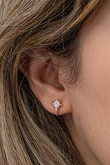 Nereze | Rose Plated Minimal Polar Star Earrings - TryAladdin