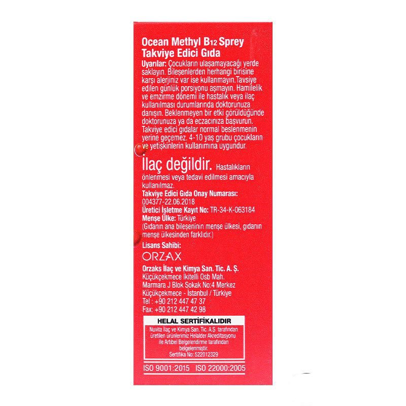 Ocean Methyl B12 1000 Mcg 10 ml Spray - TryAladdin