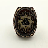 Ottoman Symbol Agate Stone Men's Ring - TryAladdin