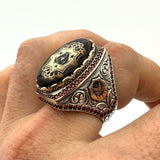 Ottoman Symbol Agate Stone Men's Ring - TryAladdin