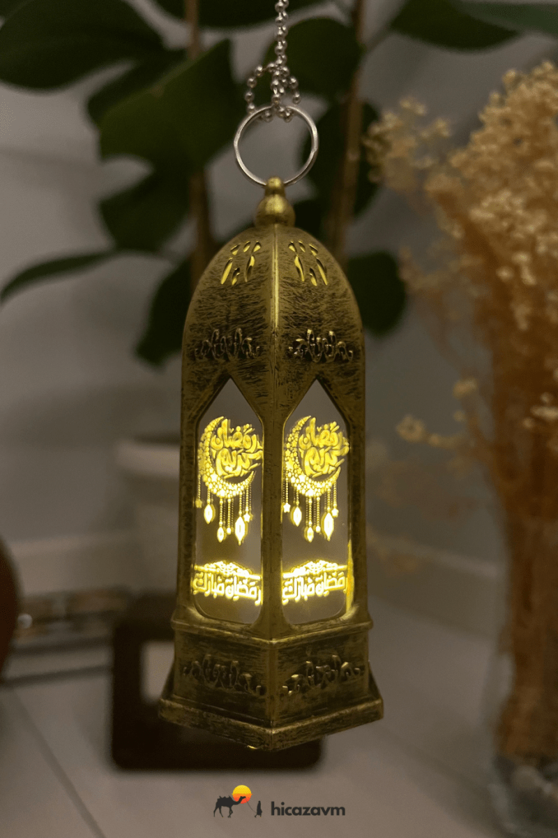 Oval Ramadan Decorative Lantern (Metallic) - TryAladdin