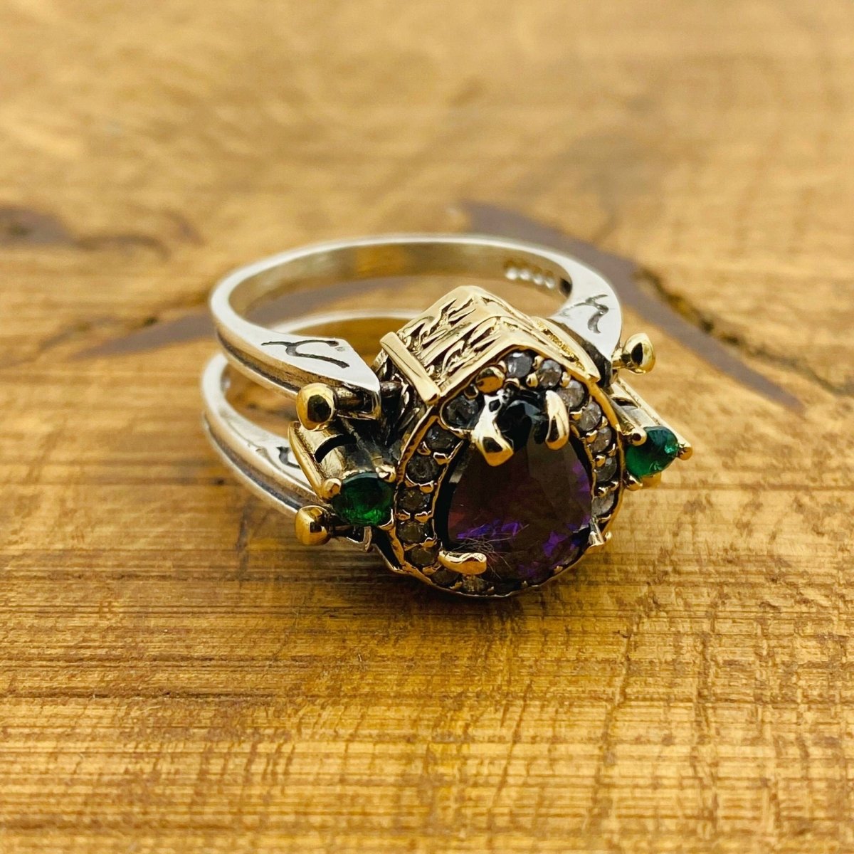 Reversible Amethyst and Citrine Ring - TryAladdin