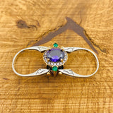 Reversible Ring, Ruby - Amethyst Oval Stone - TryAladdin