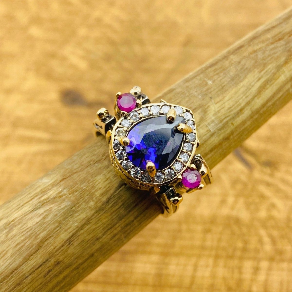 Reversible Sapphire - Citrine Stone Ring - TryAladdin