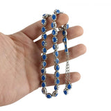 Selderesi | Navy Blue Enameled Cast Metal Alpaca Tasbih - TryAladdin