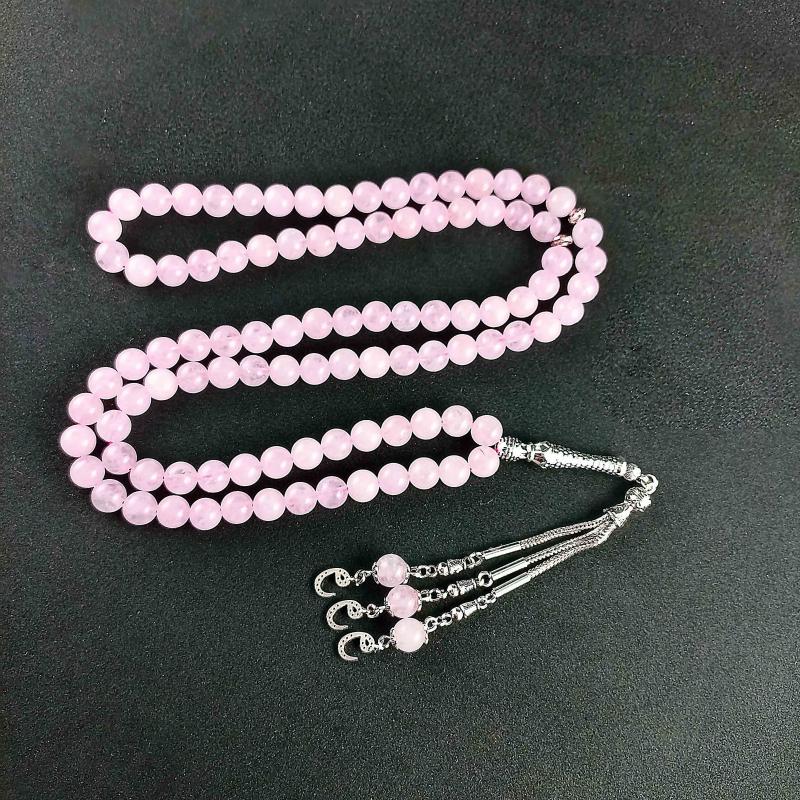 Selderesi | Pink Quartz Natural Stone 99 Beads Prayer Tasbih 8mm - TryAladdin