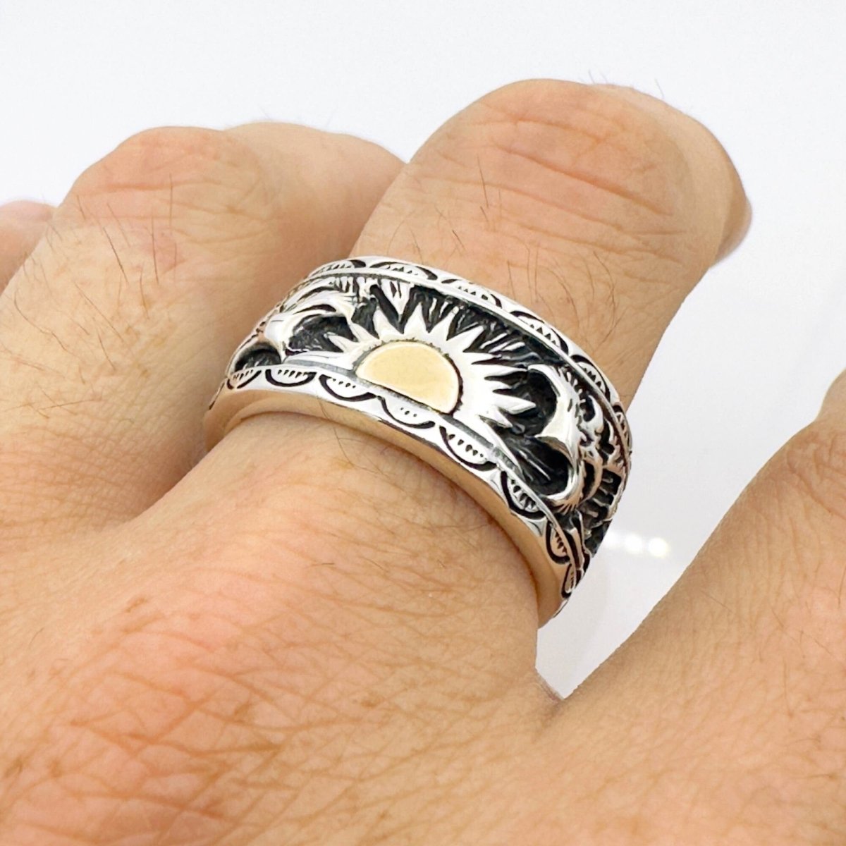 Sun Totem Eagle Sun Design Ring - TryAladdin