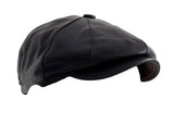 Taki | Black Genuine Leather Men's Classic Beanie Hat - TryAladdin