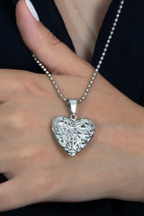 Taki | Heart Shaped Stainless Steel Necklace with Photo Frame Lid - TryAladdin