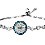 Taki | Nazar Beaded Silver Bracelet with Turquoise Stone - TryAladdin