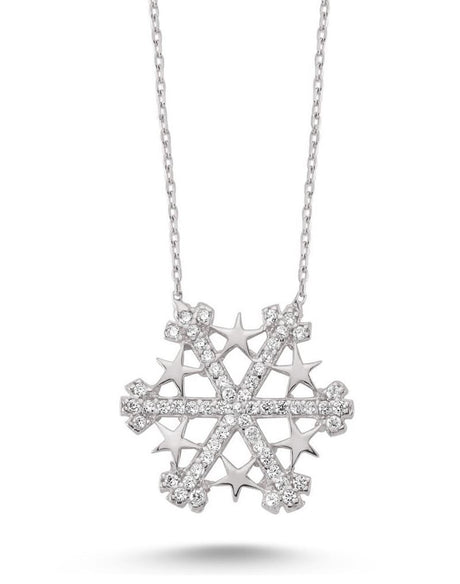 Taki | Star Snowflake Silver Necklace - TryAladdin