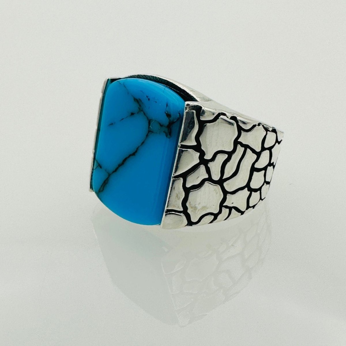 Turquoise Men's Natural Stone Ring - TryAladdin