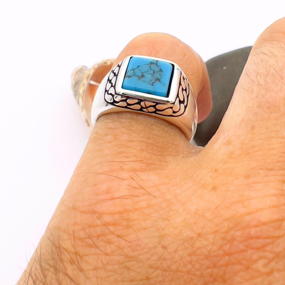 Turquoise Men's Ring - TryAladdin