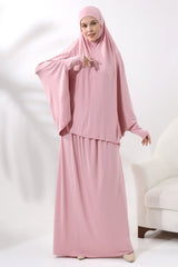 Two Piece Practical Prayer Dress Pink - TryAladdin