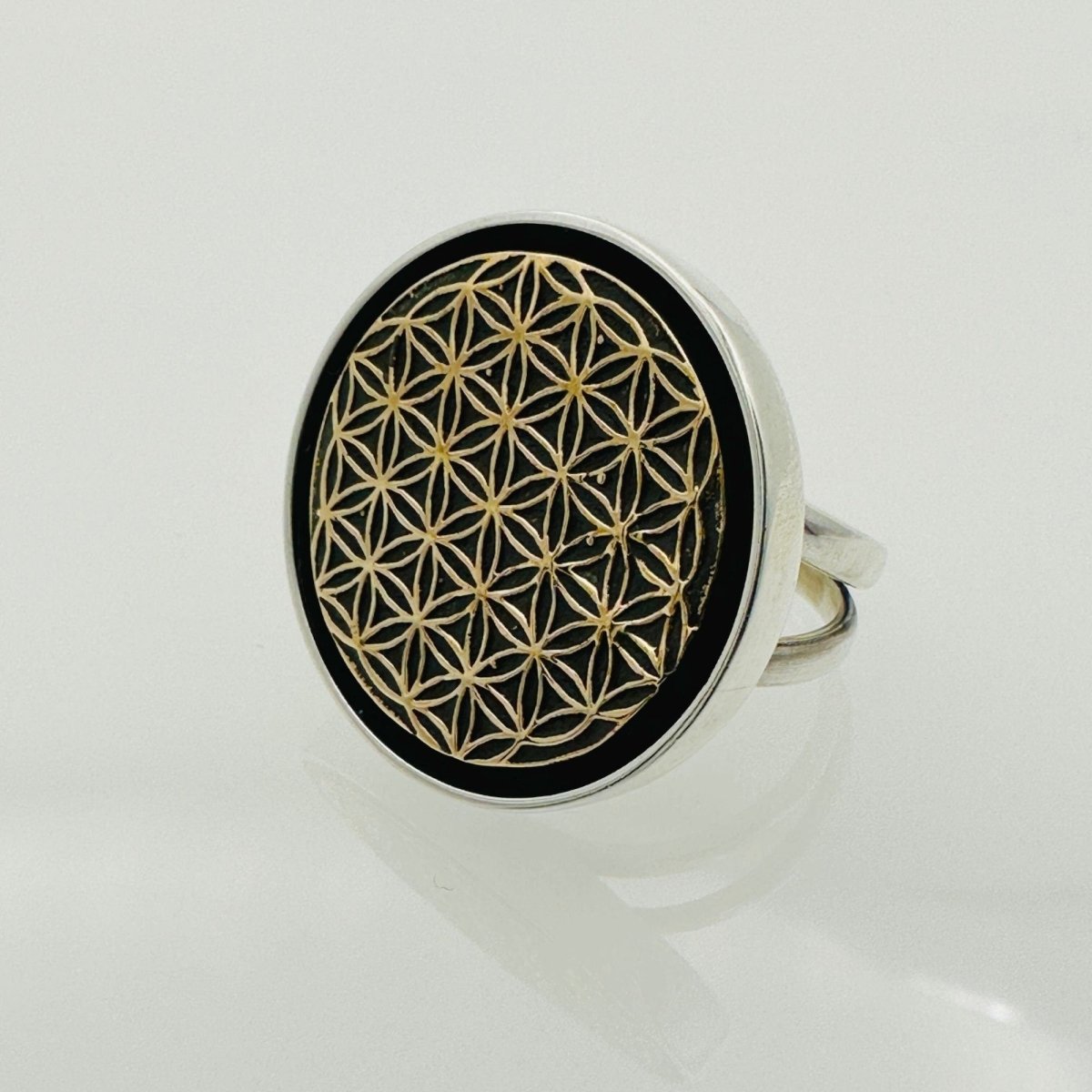 Unisex Flower Of Life Silver Ring - TryAladdin