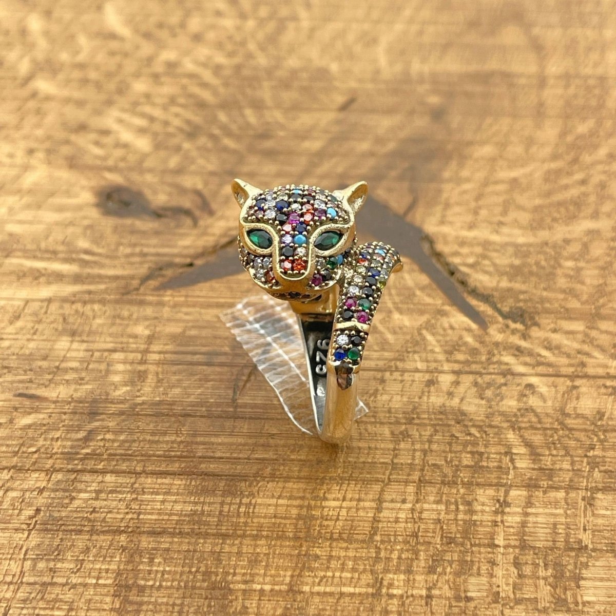 White Zircon Tiger Head Ring - TryAladdin