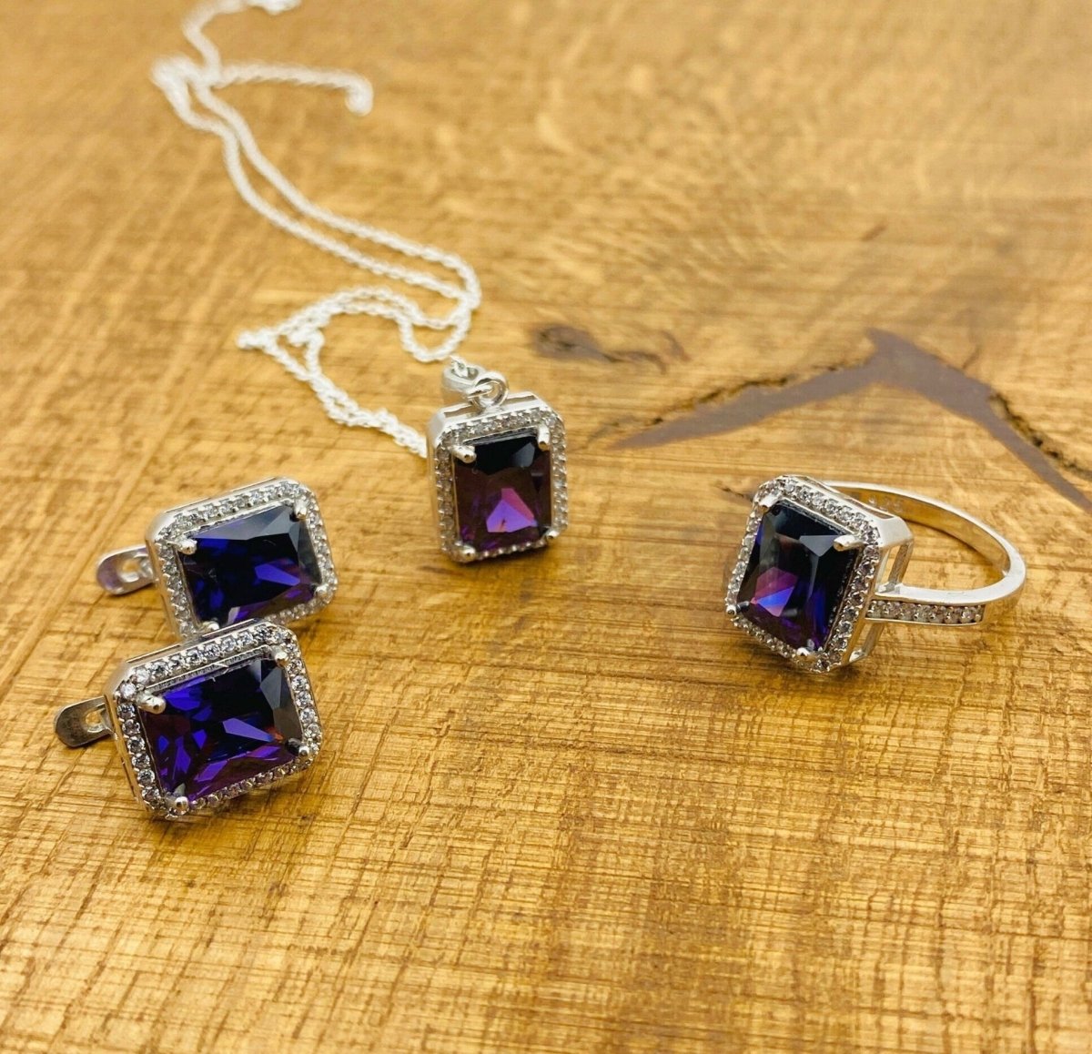 Women's Amethyst Stone Jewelry Set - TryAladdin