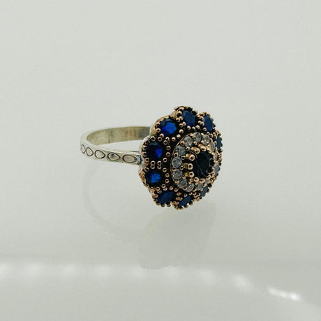 Women's Blue Sapphire Silver Ring - TryAladdin