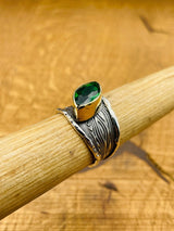 Women's Emerald Silver Ring - TryAladdin