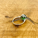 Women's Emerald Silver Ring - TryAladdin