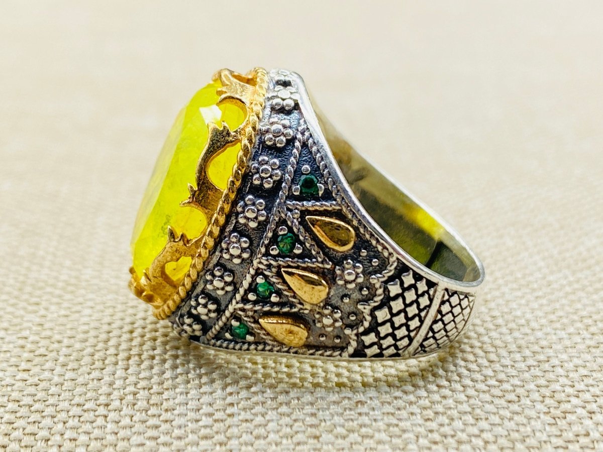 Yellow Tourmaline Men's Ring - TryAladdin