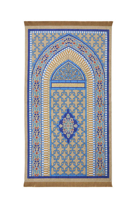 Bursa Ipek | Gold Velvet Carpet Prayer Rug - TryAladdin