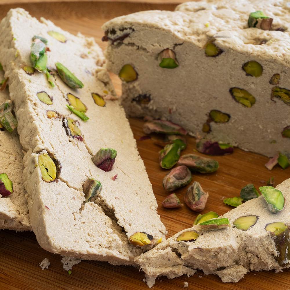 Haci Bekir Halva with Pistachio - Made from Local Sesame Seeds - Gluten - Free and Vegan - TryAladdin