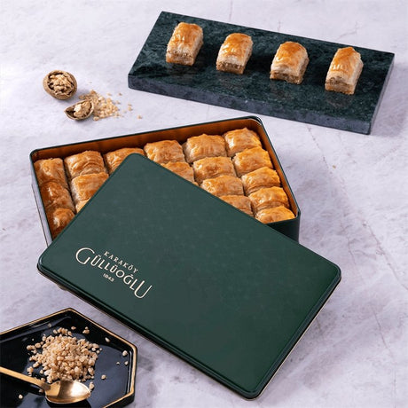 Karakoy Gulluoglu | Baklava with Walnut in Metal Gift Box - TryAladdin