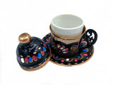 Lavina | Copper Turkish Coffee Cup with Lid Erzincan Design - TryAladdin