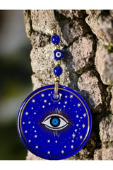 Blue Star Embroidered Eye Model Wall Ornament Nazar Bead - TryAladdin