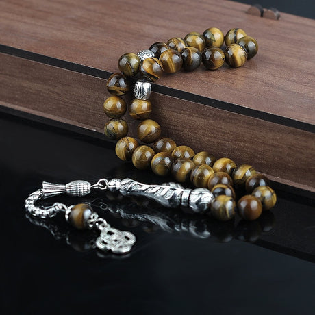 Tesbihevim | Natural Stone Tasbih with Tiger's Eye Stone - TryAladdin